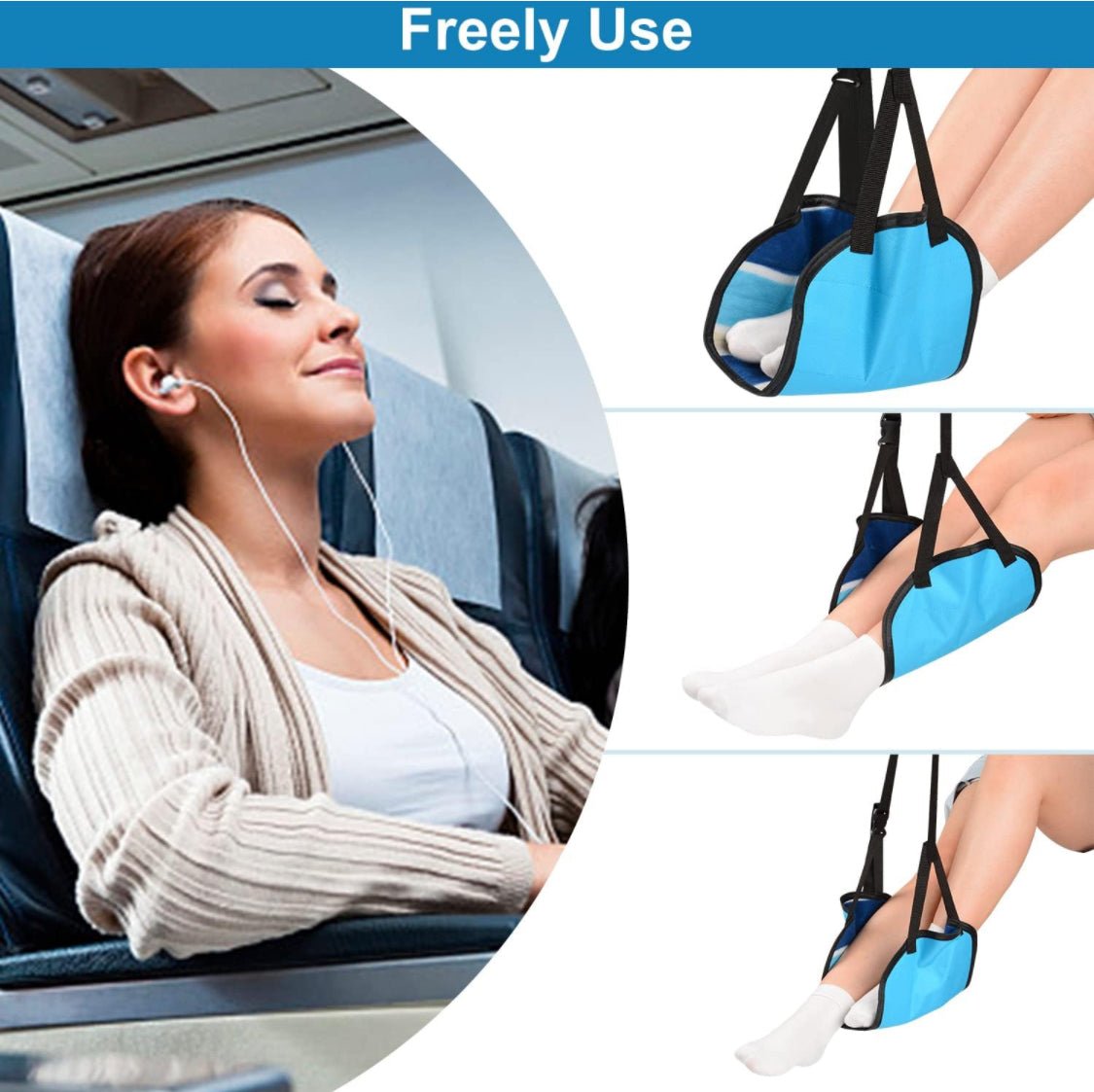 Feet Hammock for Plane/Bus or Train essential leg comfort adjustable foot rest - MyTravelShop.ca