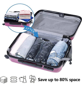 Travel Space Saver Bags, 4 Pack Roll Up Reusable Travel Space Saver Vacuum Storage Bags, Waterproof Compression Bags for Travel/Home Storage, No Pump Needed - MyTravelShop.ca