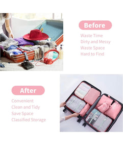 Packing Cubes for Suitcases, 9 Set - Luggage Organizers Suitcase Travel Accessories (Pink or Black)