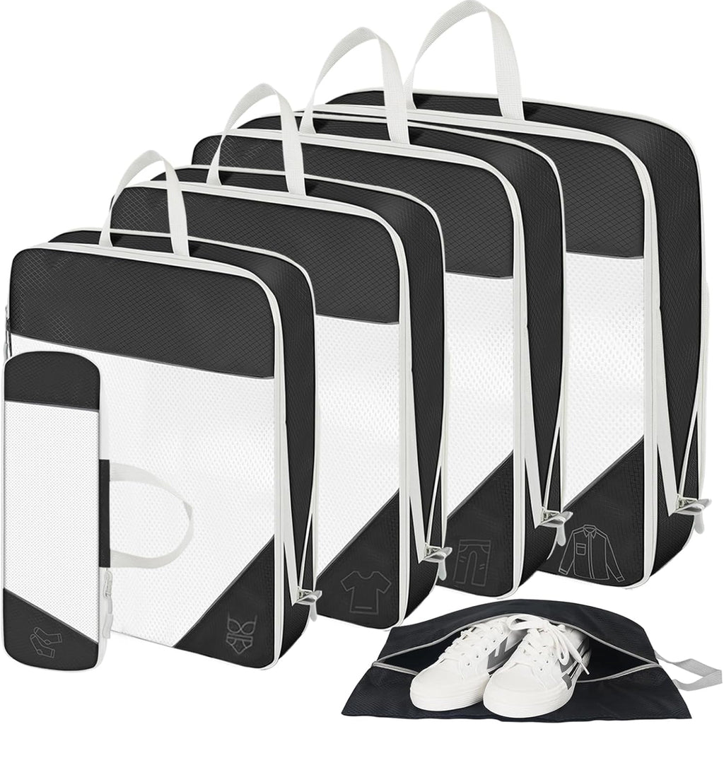 Compression Packing Cubes for Suitcases, Travel Luggage Organizer, Travel Packing Kit with Clothes Storage Bag Shoes Bag Toiletry Bag Underwear Bag - MyTravelShop.ca