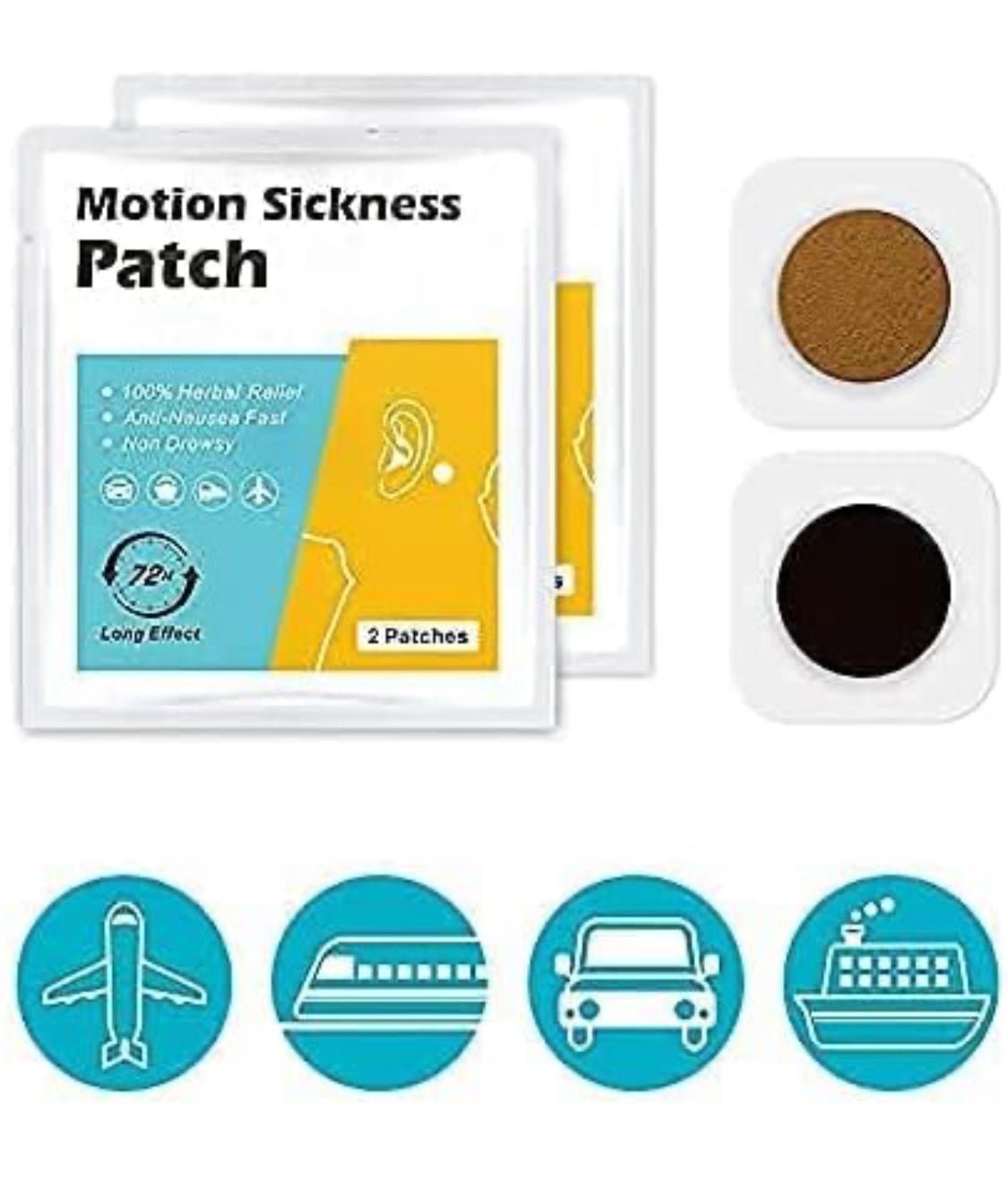 Sea Sickness Patch, 20 Count Motion Sickness Patches - Relieves Dizziness from Seasickness and carsickness, Suit for Travel of Car and Boat Rides, Cruise and Airplane - MyTravelShop.ca