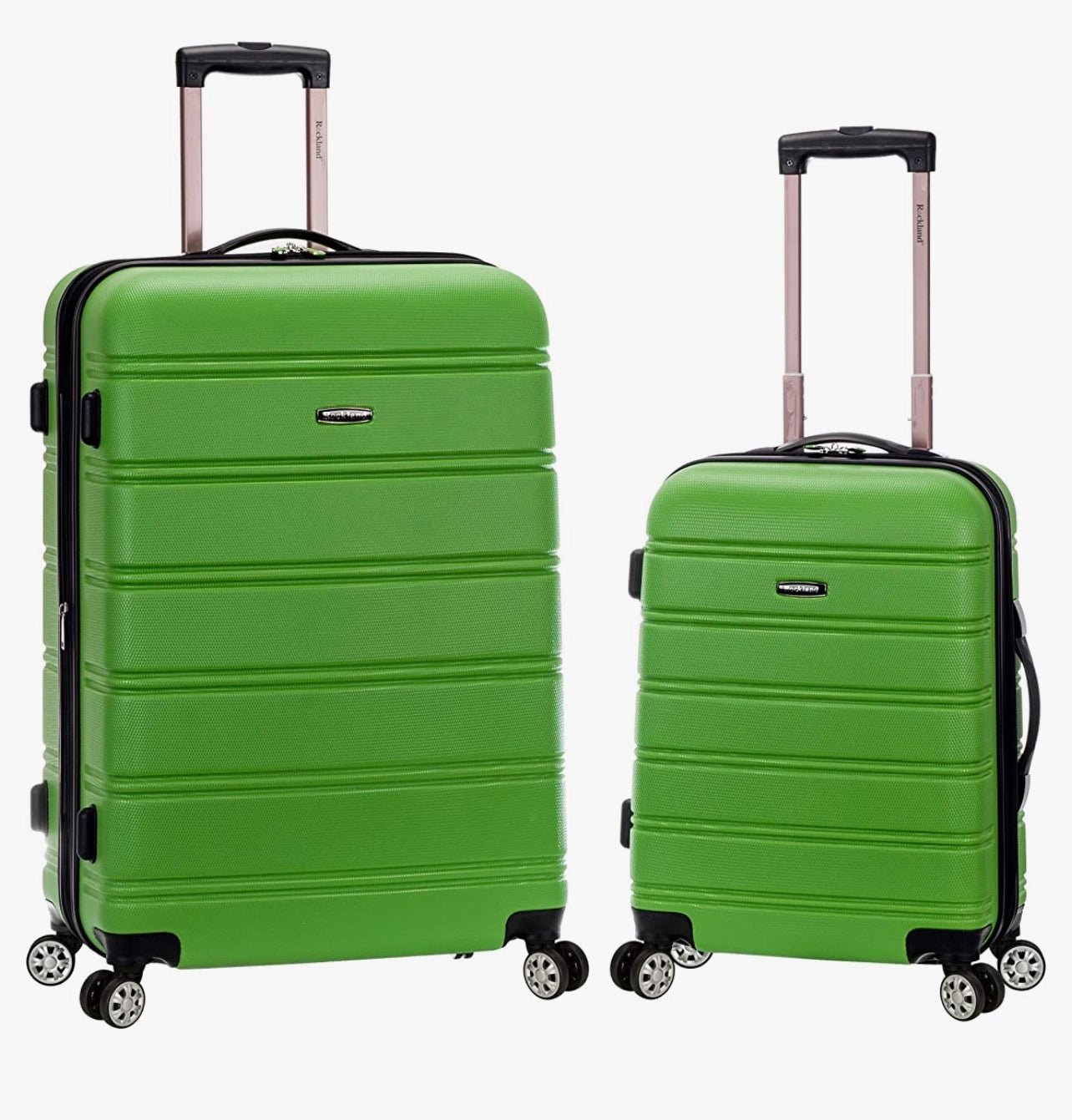 2PC Expandable ABS Spinner Luggage Set, Green 20 Inch 28 Inch - MyTravelShop.ca