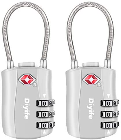 TSA Luggage Locks,[Newest Version][2 Pack] Diyife 3-Digit Travel