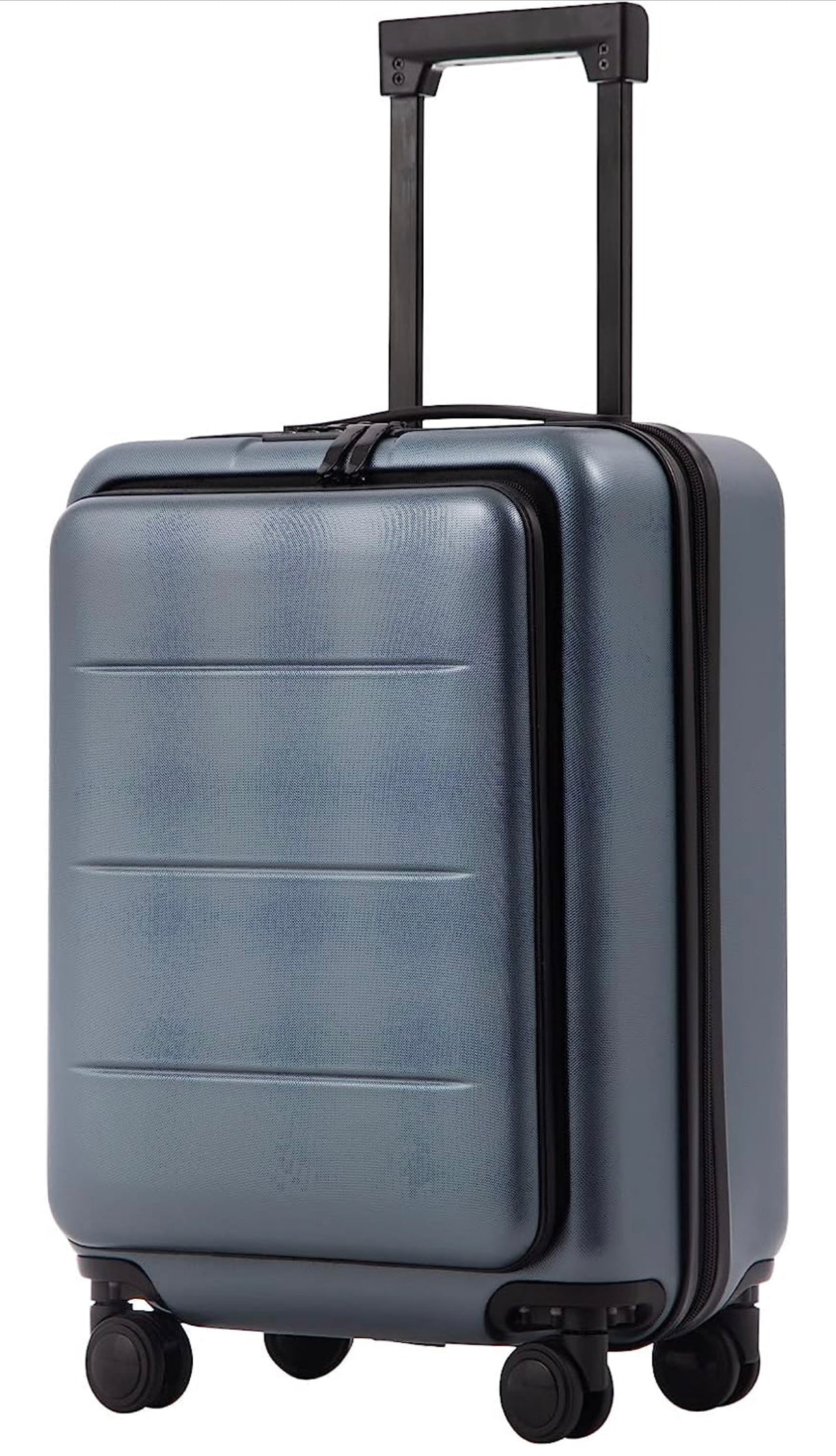 Carry On ABS+PC Spinner Trolley with Pocket Compartment Weekend Bag Night Navy, 20in(Carry on) - MyTravelShop.ca