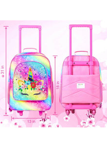 Kids Luggage for Girls, Cute Unicorn Rolling Wheels Suitcase for Children - MyTravelShop.ca