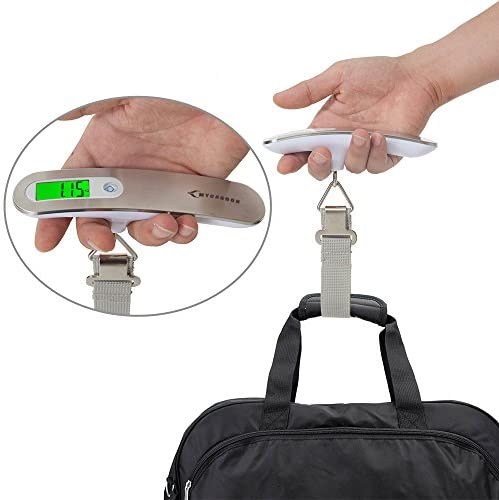 Luggage Scale, Electronic Suitcase Scale Digital Scales High Precision Hanging Scale 110 lb/ 50KG with Backlit Ultra Portable Scale Stainless Steel - My Travel Shop