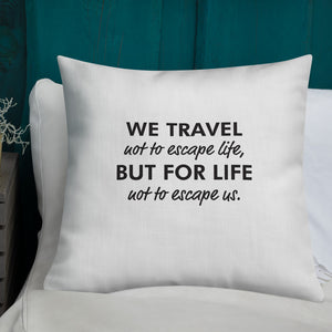 Pillow with plane and travel quote - Exclusive Custom Design MyTravelShop - My Travel Shop