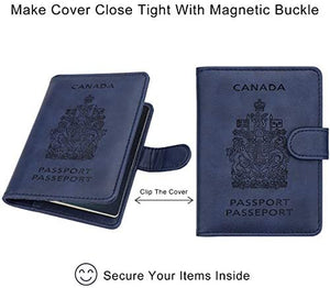 Passport Holder Travel Wallet Cover Case- RFID Blocking Navy Blue - My Travel Shop