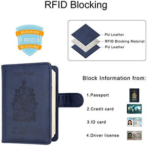 Passport Holder Travel Wallet Cover Case- RFID Blocking Navy Blue - My Travel Shop