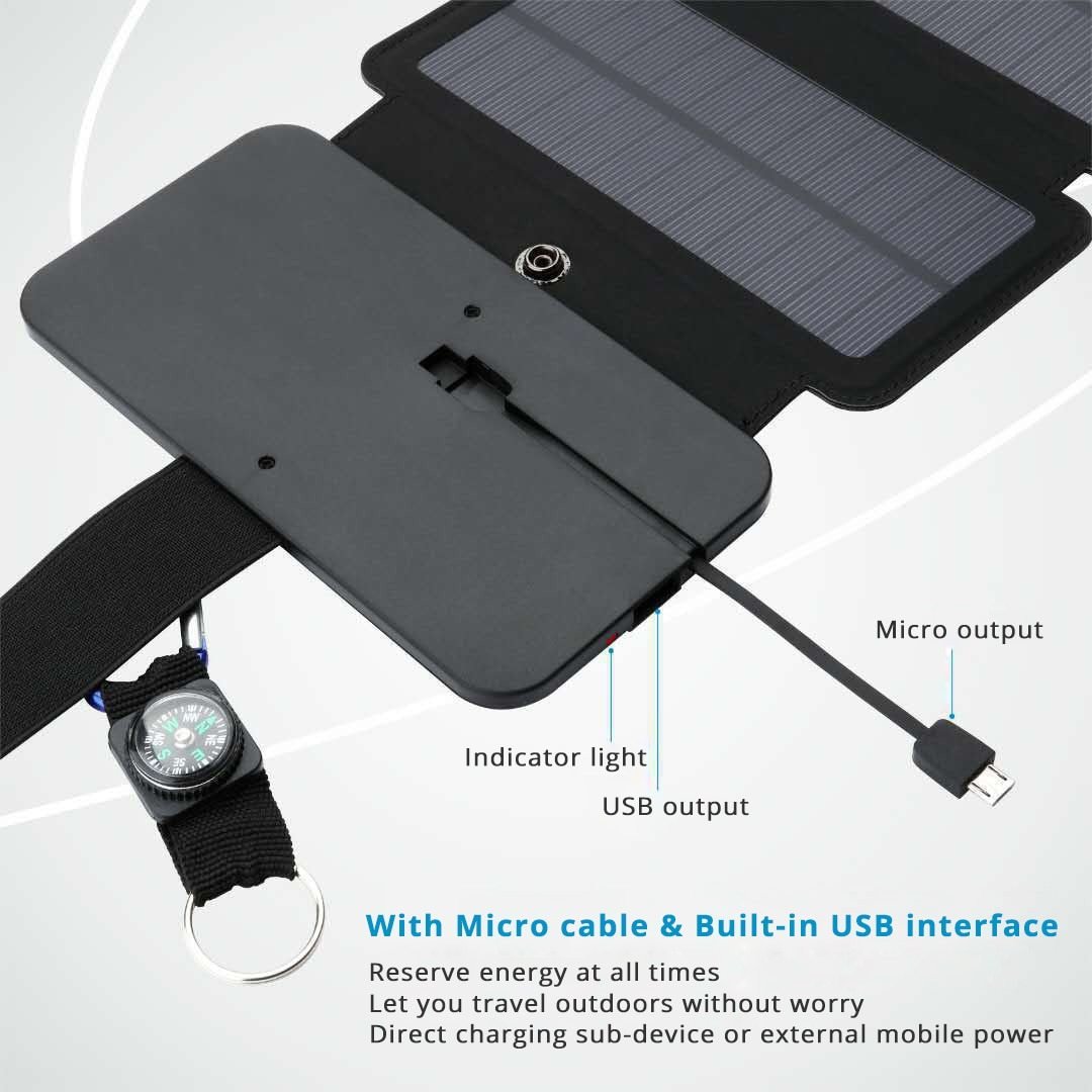Portable Folding 10W Solar Panels Charger 5V 2.1A USB Output Solar Cells for Cellphones Outdoors - My Travel Shop
