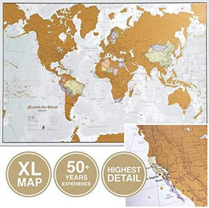 Scratch The World Travel Map - Scratch Off World Map Poster - X-Large 33 x 23 - My Travel Shop