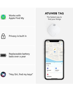 Smart Bluetooth Tracker 2 Pack, Compatible with Apple Find My (iOS Only), Key Finder, Item Locator for Luggage, Suitcase, Bags, up to 400ft Range. Replaceable Battery. Water-Resistant. White - MyTravelShop.ca