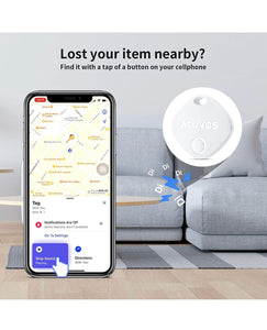Smart Bluetooth Tracker 2 Pack, Compatible with Apple Find My (iOS Only), Key Finder, Item Locator for Luggage, Suitcase, Bags, up to 400ft Range. Replaceable Battery. Water-Resistant. White - MyTravelShop.ca