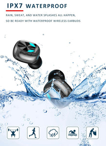 Wireless Bluetooth Earbuds, Bluetooth 5.2 in-Ear Headphones with Mic,IPX7 Waterproof,HiFi Stereo Earphones,180 Playtime,Type-C Quick Charging,in-Ear Headphones with LED Display - MyTravelShop.ca