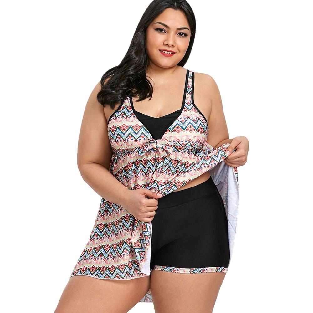 Zigzag Print Skirted Tankini Set - My Travel Shop