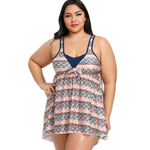 Zigzag Print Skirted Tankini Set - My Travel Shop